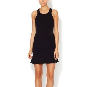 La Pina black leather laser cut dress, small